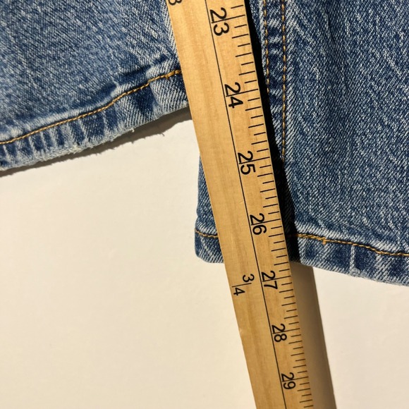 Pilcro Anthropologie Barrel Leg Distressed Washed Blue Denim Jeans Women's 31 - Picture 5 of 7